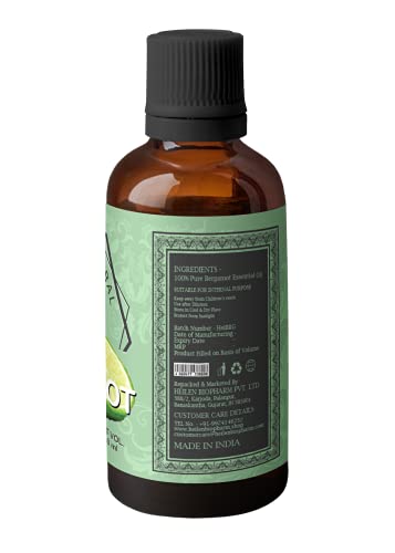 Image of Heilen Biopharm Food Grade Edible Bergamot Essential Oil For Skin Nourishment, Anti-Acne, Anti-Wrinkle - 100 mL Bottle Pack of 1