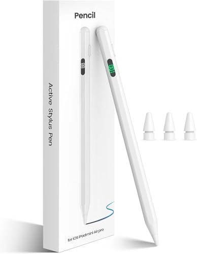 Image of iPad Pencil, Stylus Pen for iPad with Real-Time Led Power Display, Pencil for iPad 6 /7 /8 /9 /10gen, iPad Air 3 /4 /5 /6(M2), iPad Pro 11 inch /12.9 inch(M4), iPad mini 5 /6 /7, Stylus for iPad 2018 & Later