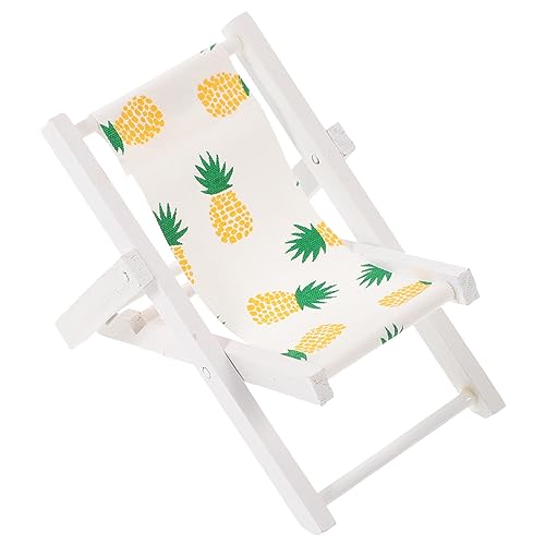KOMBIUDA Coastal Room Decor Aesthetic Mini Beach Chair Model Wood Crafted Desktop Adornment