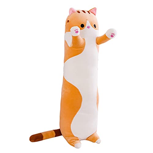 Vsfndb Stuffed Long Cat Animal Plush Toy 28 Inch Cotton Kitten Animal Stuffed Plushies Soft Cute Cuddly Pillow Cushion Stuff Dolls Room Decoration Birthday Gifts For Kids Children Boys Girls, 28Inches #TOP7