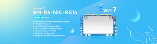 Image of Banana Pi BPI-R4 NIC BE14 WiFi 7 Module for BPI-R4 Wireless Tri-Band WiFi Router Board OpenWRT, MediaTek MT7995AV CPU 32 bits RISC-V MCU, with 6X 2G /5G /6GHz WiFi Antenna (WiFi7 NIC Module)