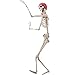 yosager 5 ft Pose-N-Stay Life Size Skeleton with Glowing Eyes, Human Bones Full Body Realistic with Posable Joints, Pose Skeleton Prop for Halloween Decoration
