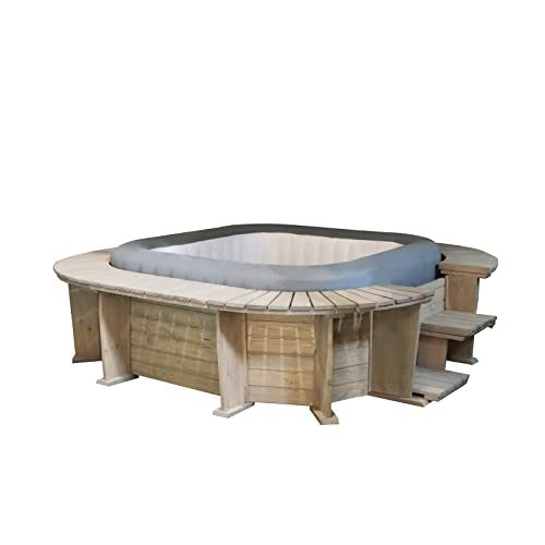 SPA Aufblasbar mit Holzpaneel, K2O, für 4-6 Personen mit Hydrojets, 250 x 275 x 71 cm Cover