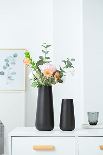 Miniatura 3 de 28 Cm Jarrónes Negro Mate De Ceramica Decorativos Para Flores, Florero Jarron Cilindrico Decorativo Modernos Minimalista Para Pampas