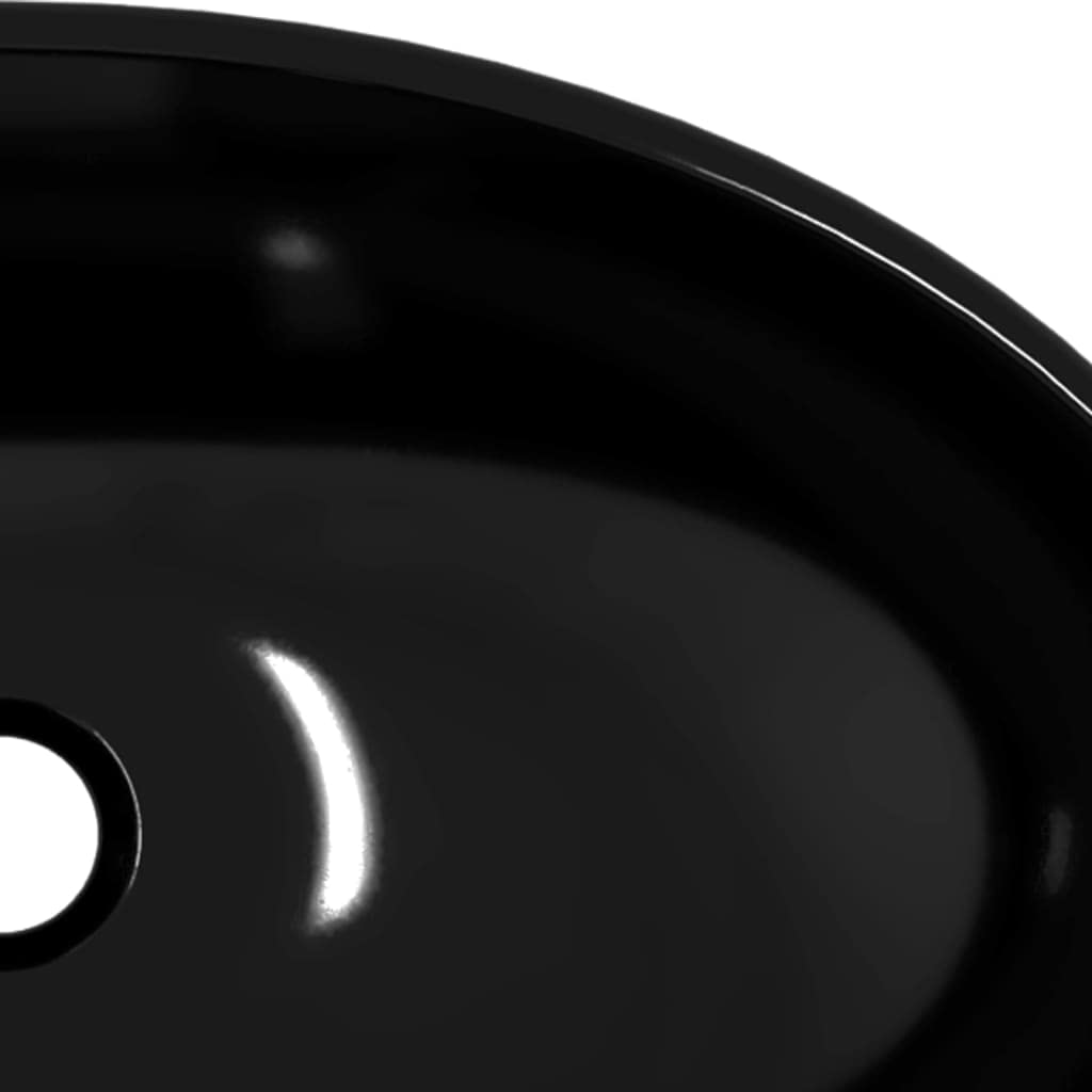 vidaXL Lavabo Baño Fregadero Cocina Tocador Inodoro Hoteles Restaurantes Familia Lavamanos Redondo sobre Encimera de Vidrio Templado Negro