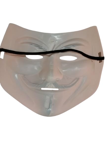 Maschera Di Anonymous® Negra Per Bambini E Adulti | Maschera Di V For Vendetta | Maschera Di Hacker Anonimo | QualitàPremium | Plastica Rigida | Accessorio Per Feste| Cosplay | Halloween| OriginalCup - Foto 4