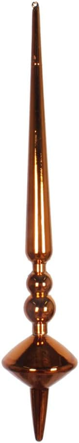 Vickerman 12" Copper Shiny Cupola Finial. This Long Finial Ornament adds Depth and Texture to Any Holiday Decorating Project. Made with shatterproof Plastic.