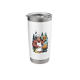 Bigfoot Chef Grilling Burger Bbq Sasquatch Campfire Cookout Stainless Steel Insulated Tumbler