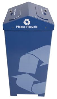 Dual Stream Portable Event 34 Gallon Recycling Bin for Cans and Bottles | Reusable and Easy to Set Up | for Events, Conferences, Festivals, Sports