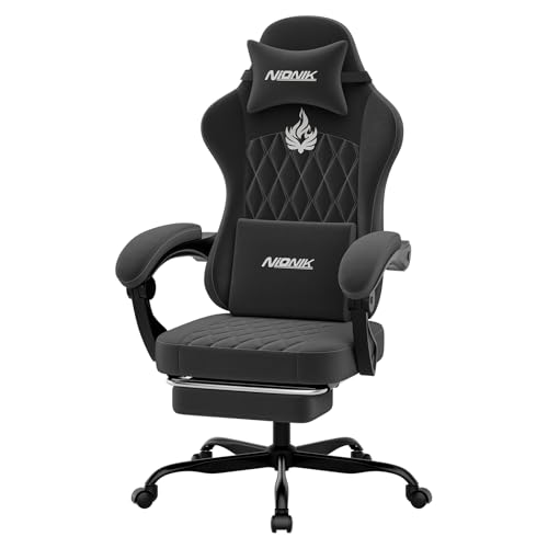NIONIK Gaming Stuhl Einsteigermodell, Ergonomischer Computerstuhl mit Verstellbarer Höhe und Rückenlehne… – Ansicht 5