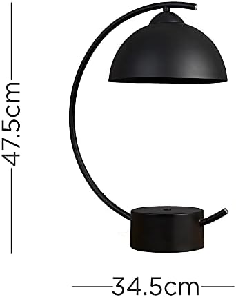MiniSun MinSun Contemporary Matt Black Crescent Frame Dome Table Lamp - Complete with a 4w LED Golfball Bulb [3000K Warm White]