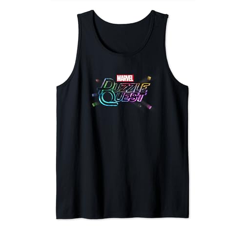 Marvel Puzzle Quest Game Logo Tank Top - Débardeur de Geek Noir