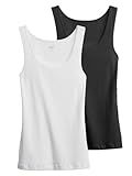 GAP Women's 2-Pack Ribbed Tank Top, White Global, Medium Petite