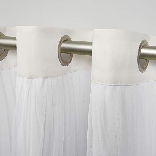 TOWN & COUNTRY LUXE Exclusive Home Catarina Layered Solid Room Darkening Blackout and Sheer Grommet Top Curtain Panel Pair - Image 3