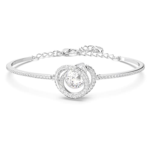 Swarovski Generation Adjustable Bangle, White Crystals, Rhodium Plated from the Generation Collection