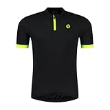 Rogelli Maillot Cyclisme Homme, Manches Courtes, Vélo Jersey, Noir/Fluor, Core, 6XL