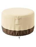 Vailge Fire Pit Cover Round,100% Waterproof Round Patio Fire Bowl Cover,Outdoor Heavy Duty Gas Firepit Table Covers with Air Vent and Handle