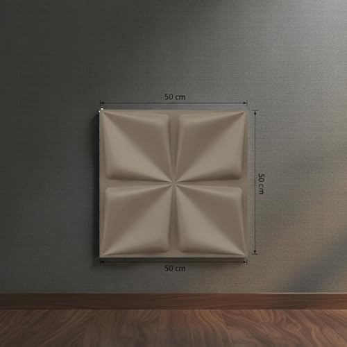 Image of Kayra Decor Wall Panels for Bedroom PVC Bloom Design, Mega Graige Color 19.7 inch x 19.7 inch (Pack of 18) - Covers 48.51 Sq. Ft.