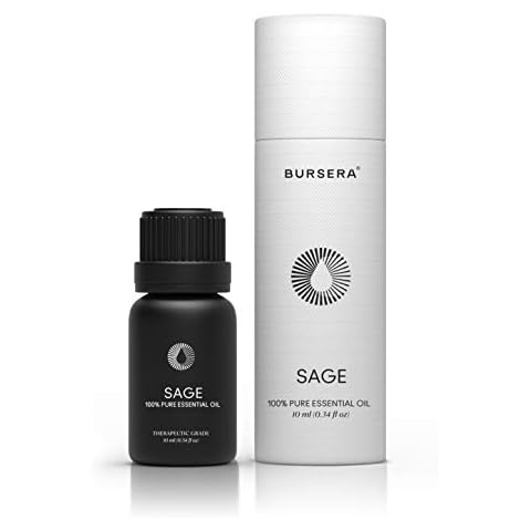 Bursera Organic Sage Essential Oil, Tree Planted with Every Order, 100% Pure USDA Organic Sage Oil, 10ml Undiluted High Grade Natural Sage Oils for Aromatherapy, Diffuser, Shower and Skin Cover