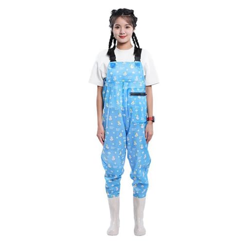 ウェーダー 防水 チェストハイウェーダー レディース 釣り用スーツ 簡単着脱 防水ズボン 長靴 怪我防止 厚底 滑り防止 田植え 魚市場 水場仕事 渓流 海 完全防水 耐磨耗 フィッシングウェーダー アヒル 23.0 cm