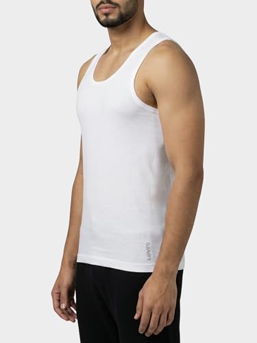 Image of Levi's 016 Men Sleeveless 100% Cotton No Side Seam with Tag-Free Comfort Vest (Pack of 3)