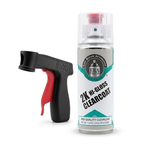 ERA Paints 2K High-Gloss Clear Coat Aerosol with Spray Gun | Catalyst-Activated, UV & Chemical Resistant, Long-Lasting Gloss | 11.8 oz Spray Can with Premium Fan Nozzle | Made in USA (1-Pack)