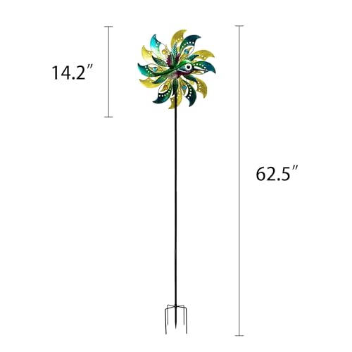 Roaming Light Hummingbird Solar Wind Spinner with Color Changing LED Light, Wind Sculptures & Spinners Outdoor Metal Stake Yard Spinners, Garden Wind Catcher Wind Mills, Lawn&Garden by Roaming Light - Image 6