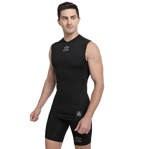 Image of SHREY Intense Compression Sleeveless Top Sports Athletic Gym Wear for Men's