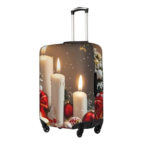 Travel Luggage Cover Christmas Yard Flag Holiday Candle Fashion Washable Baggage Suitcase Protector Fit For Luggage X-Large2