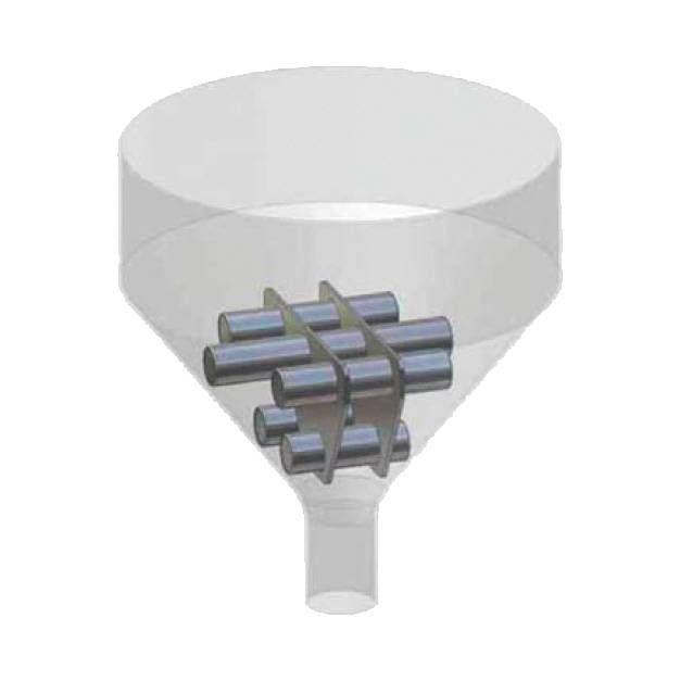 Trichtermagnet L: 90 mm x B: 90 mm x H:75 mm, Ferrit Magnete zum separieren von Kunststoffgranulat