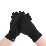 TIESOME Black Parade Gloves Men, Women Formal Cloth Gloves with Snap Cuff Uniform Gloves Non-Slip Honor Guard Gloves Dress Glove for Marching Band Jewelry Uniform Police Tuxedo Guard Glove