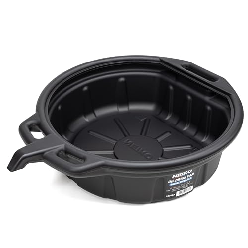 Comparison: Best Oil For Pan Searing 4 NEIKO 20760A Large Oil Drain Pan, 4 Gallon (16L) Capacity, Black Plastic Anti Splash Oil Pan, Motor Oil Drip Catcher Pan, Non Spill Pour Spout, Oil Catch Pan for Changing Oil, Oil Drain Container