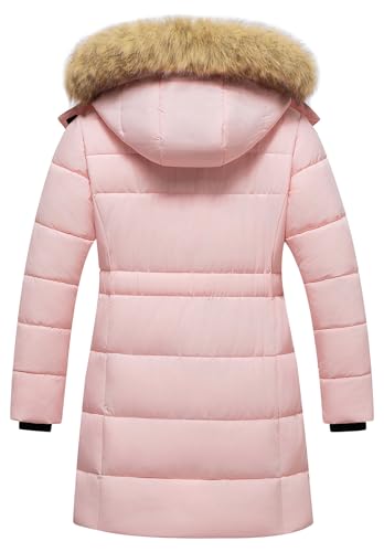 Girl's Puffer Jacket Kids Long Winter Coats Heavyweight Parka Warm Fleece Snow Outerwear with Removable Fur Hood2