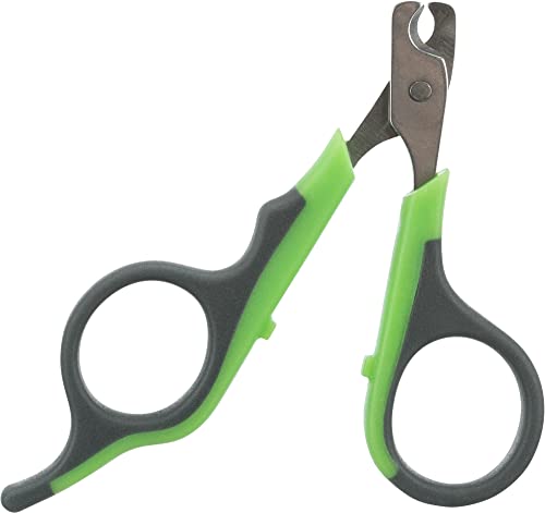 TRIXIE Krallenschere für Kleintiere - rostfreier Edelstahl - gummierter Kunststoffgriff - schwarz/grün - 8 cm - 6285