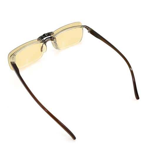Image of Clip-on Blue Blocking Eye Wear Glasses | Anti-Fatigue & Eyestrain Relief for Men and Women | Amber Nighttime