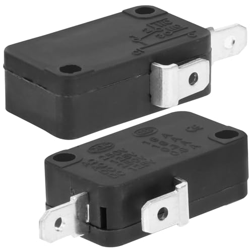 Anneome 2 piezas Interruptor Microondas de Normalmente Abierto Repuesto para Puerta Micro Pulsador con Pines Compatible con Microondas Arrocera y Frigorífico Accesorio Duradero y Seguro