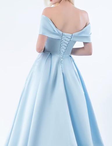 Womens Formal Dresses Off Shoulder Midi Party Evening Gown Pockets ck3572