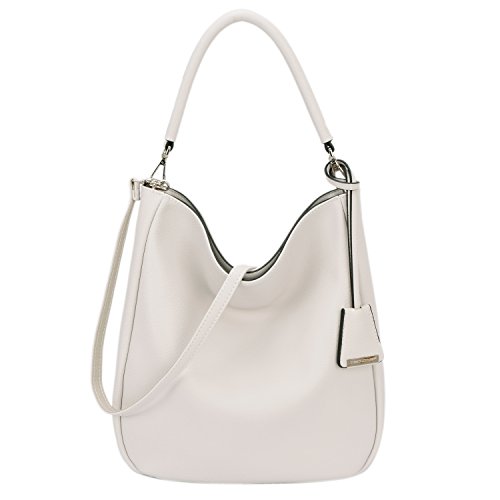 DAVIDJONES Women's Top Handle Shoulder Hobo Handbags Tote Purse, Creamy Gray DAVIDJONES Women's Top Handle Shoulder Hobo Handbags Tote Purse, Creamy Gray