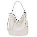 DAVID - JONES INTERNATIONAL Womens Faux Leather Gray Hobo Bucket Bag Top Handle Tote Purse