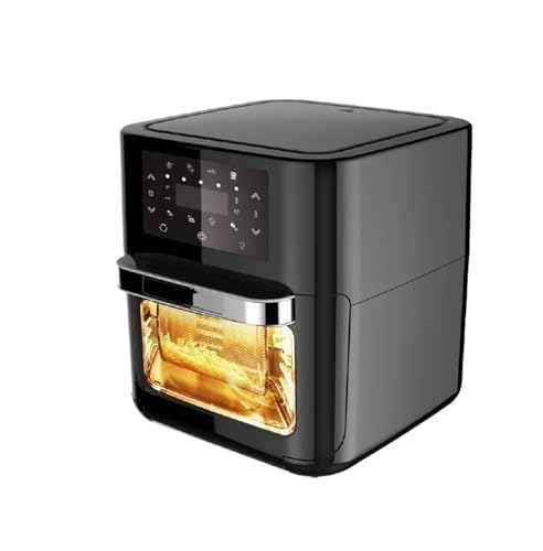 Food essentials and family helpers Intelligent Air Fryer Oil-free Electric Fryer 12L 1700w High Power Air Fryer Automatic Fryer Multi-functional Machine Smart assistant Enjoy life (Color : Black, Si