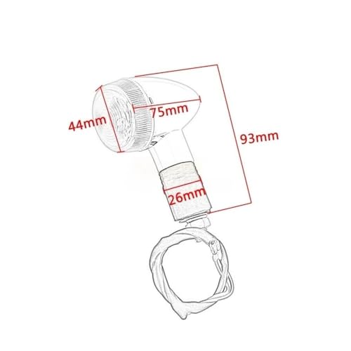 NLEZIZ Feu stop moto pour moto pour ampoules ambrées, 12 V – vue 6