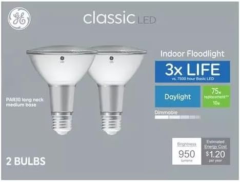 GE Classic 2-Pack 75 W Equivalent Dimmable Daylight Par30 Long Neck LED Light Fixture Light