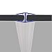 Price comparison product image H Shaped 180° Vertical Glass Joint | Shower Screen or Door Seal | Fits 4, 5 or 6mm Glass | 2m Long | SEAL065
