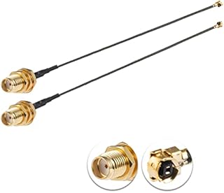 Vecys 2PCS U.FL IPEX to SMA Female Low Loss Coaxial Cable 6" /15CM U.fl/IPEX 1.13mm Mini-Coaxial Pigtail Cable for Wireless Routers Mini PCIE Network Cards PCI Wi-Fi WAN Repeater