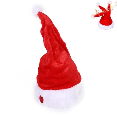 Electric Christmas Hat, Singing and Dancing Electric Santa Hat for Adults Kids, Plush Funny Musical Swinging Christmas Holiday Hats (1 Pc)