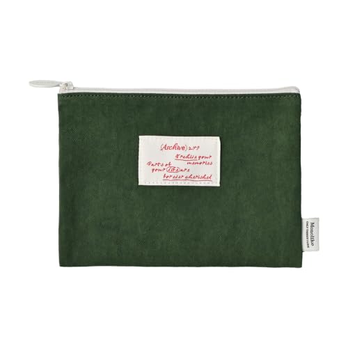 Image of Monolike Archive 247 Faded Flat Pouch, Green - Makeup Bag, Cosmetic Bag, Travel Bag, Toiletry Bag, Organizer, Storage Bag