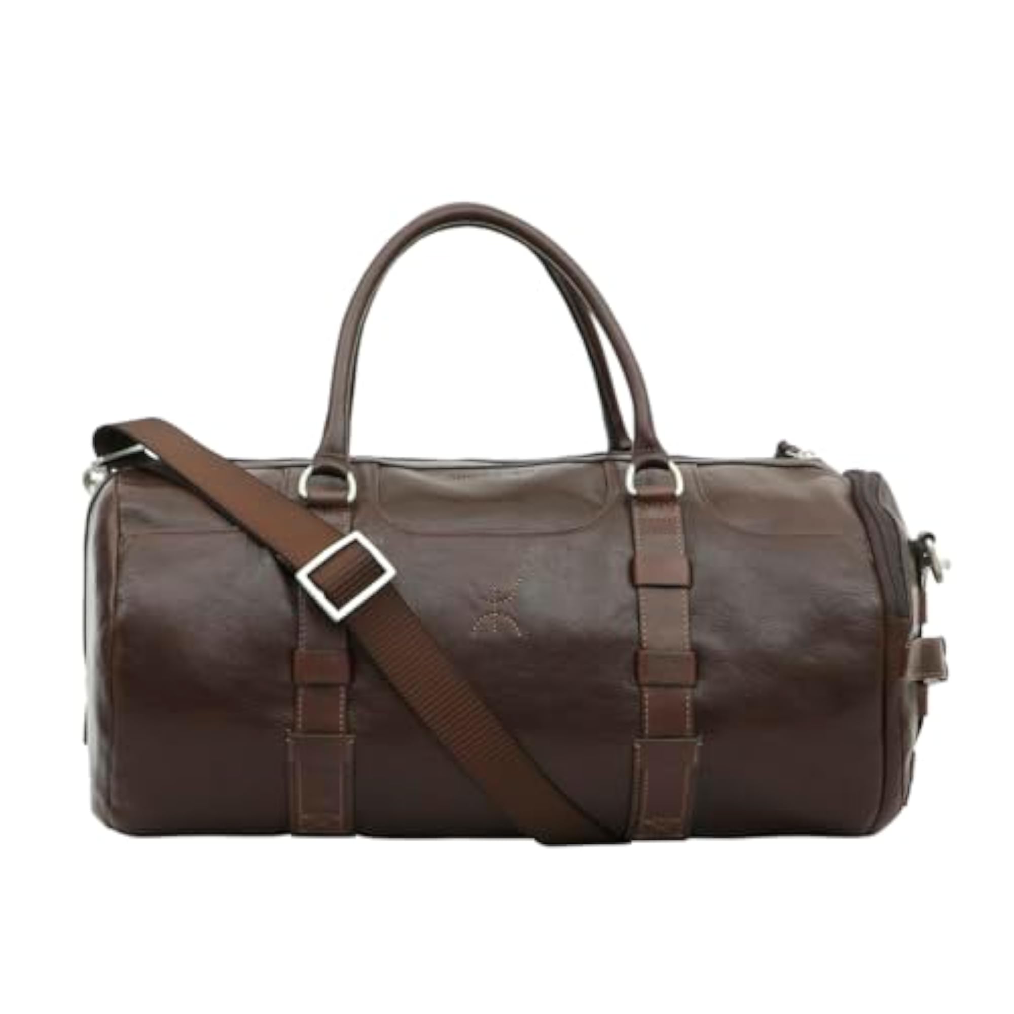 Women's Brown Leather Large Duffle Bag