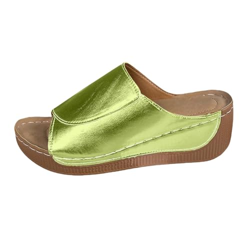 Pantoufles en cuir femme à semelle épaisse pour soulager vos pieds en été