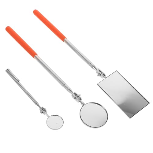 Unomor Automotive Mirror Tool 3pcs Extendable Inspection Mirrors Flexible Stick 360° Rotation for Easy Viewing
