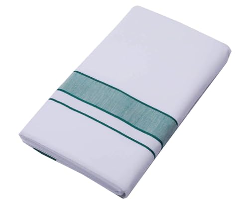 Cotton Dhotis for Men with Gold Zari Border | White Adjustable Dhoti with Pocket | Cotton Vesti Mundu (Grey, Single Layer / 4 Mulam)